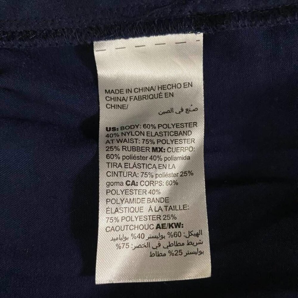 Chico's Navy Blue Super Comfortable Elastic Waist Wide Leg Pants With Pockets - Picture 8 of 10